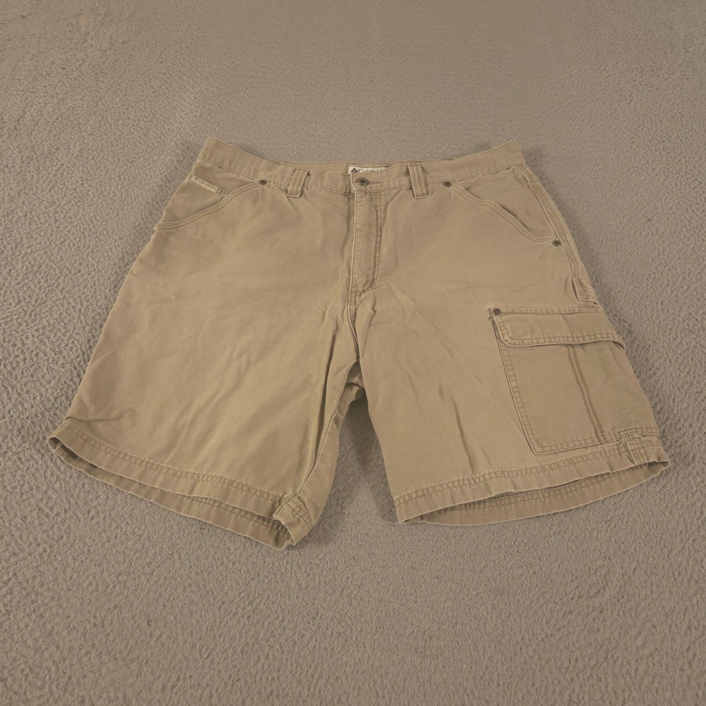 Columbia Shorts Mens 36 Tan Heavy-Duty Utility Cargo Canvas Multi-Pocket Rugged